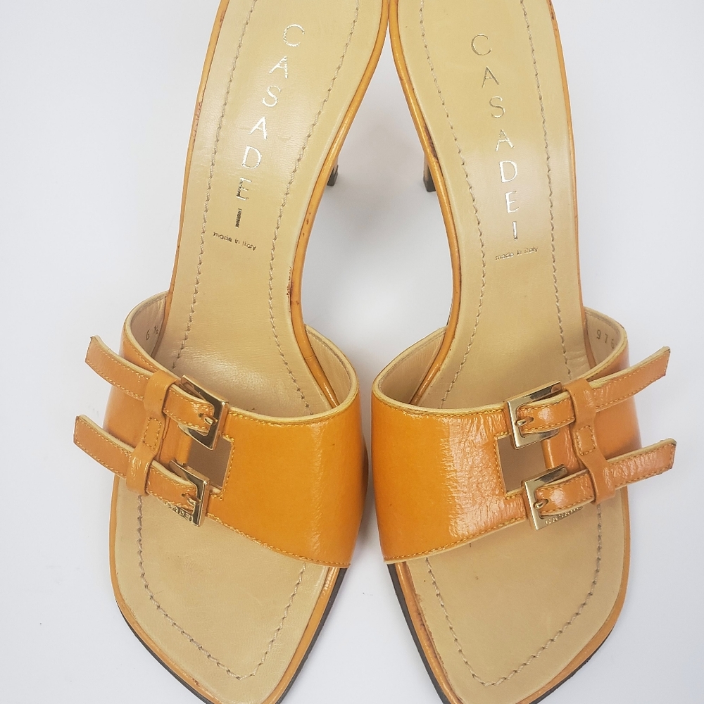 Casadei Womens Open Toe Heel Slide Buckle Sandals